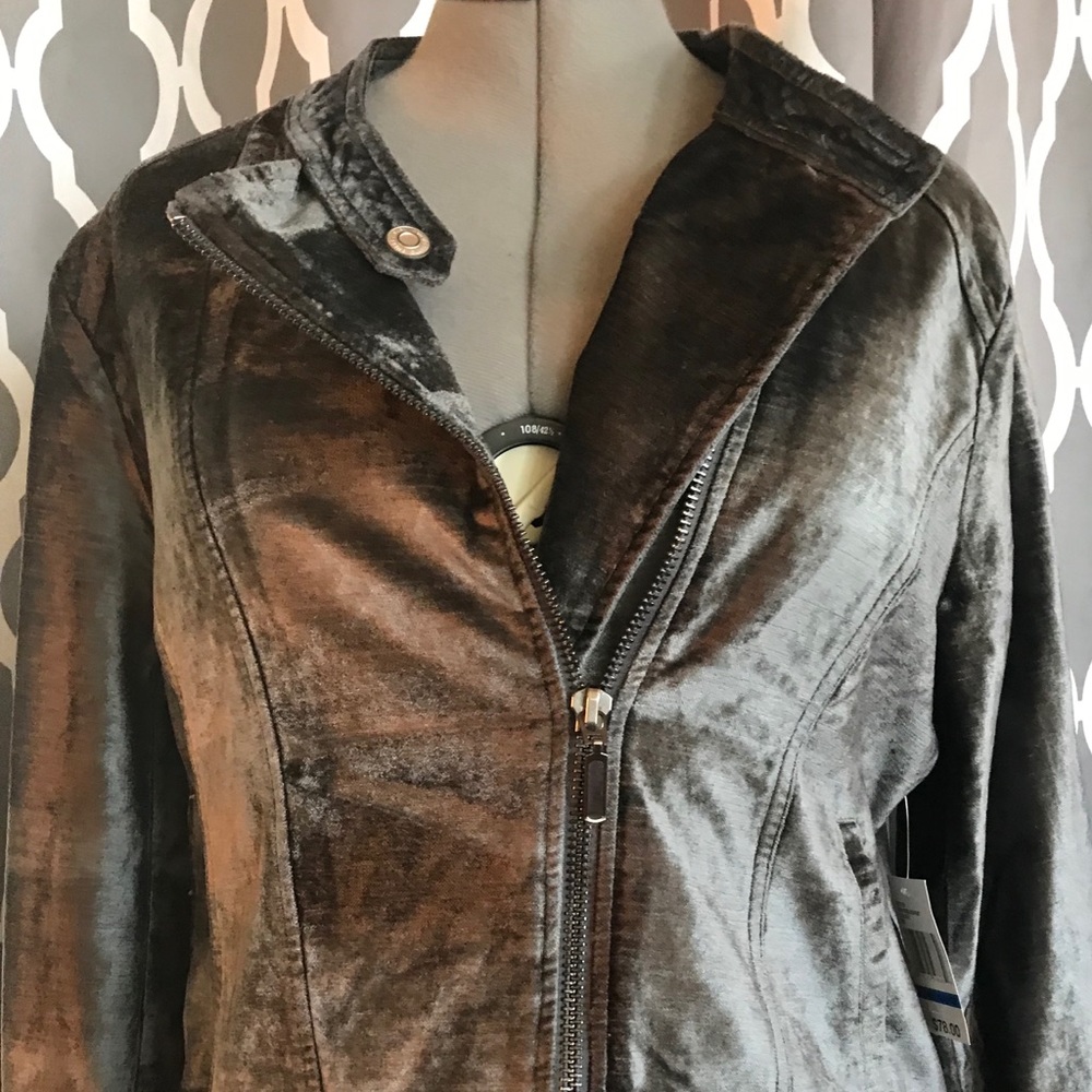 Awesome Kensie Pewter, Crushed Velvet Jacket